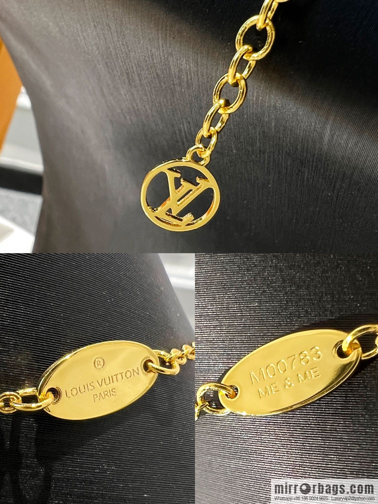 Louis Vuitton lv crystal monogram necklace stud earrings