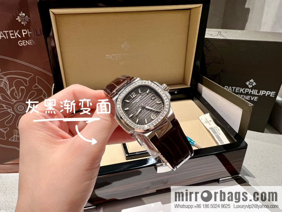 Batafile Nautilus 7010R Swiss Quartz Crocodile Leather