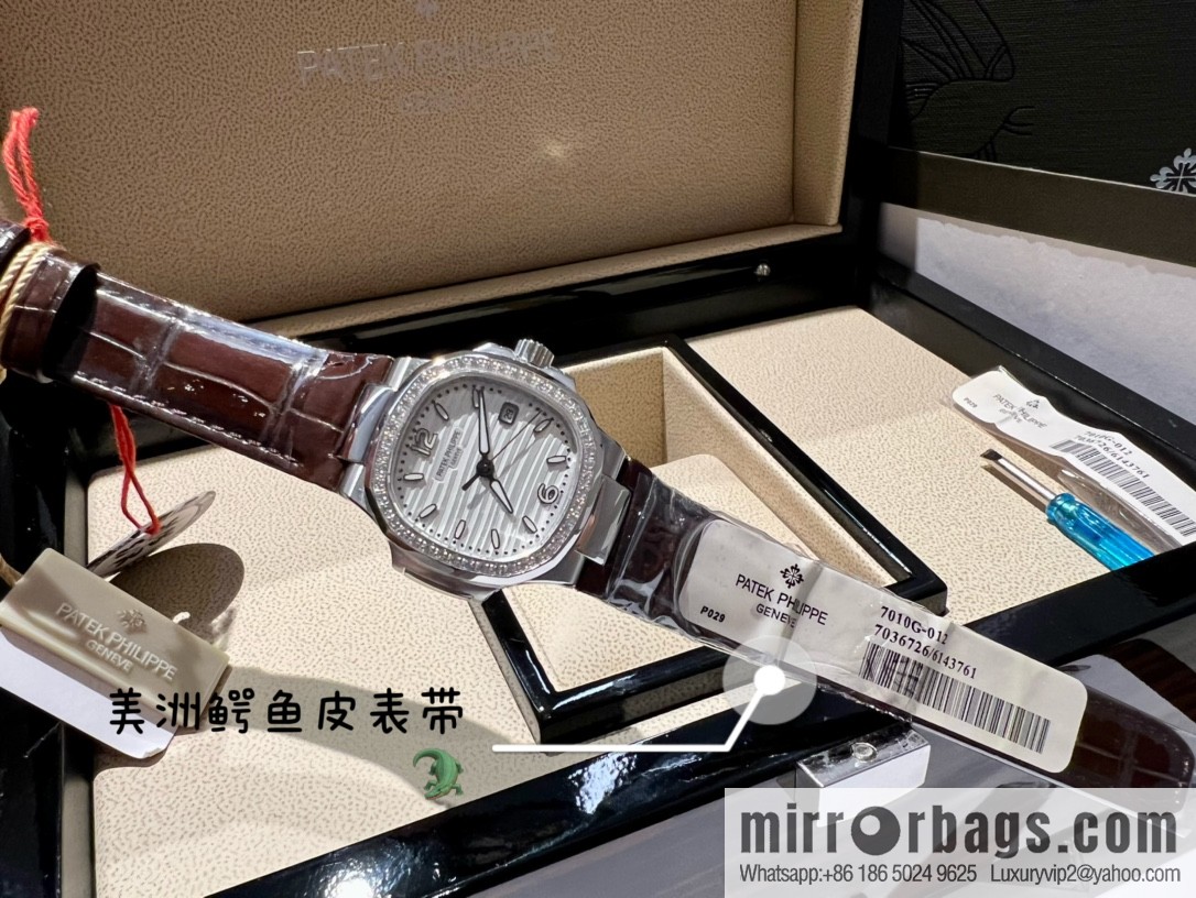 Batafile Nautilus 7010R Swiss Quartz Crocodile Leather