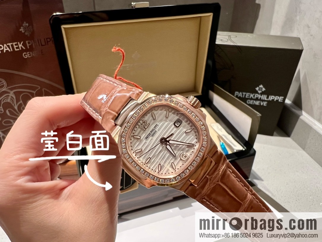 Batafile Nautilus 7010R Swiss Quartz Crocodile Leather