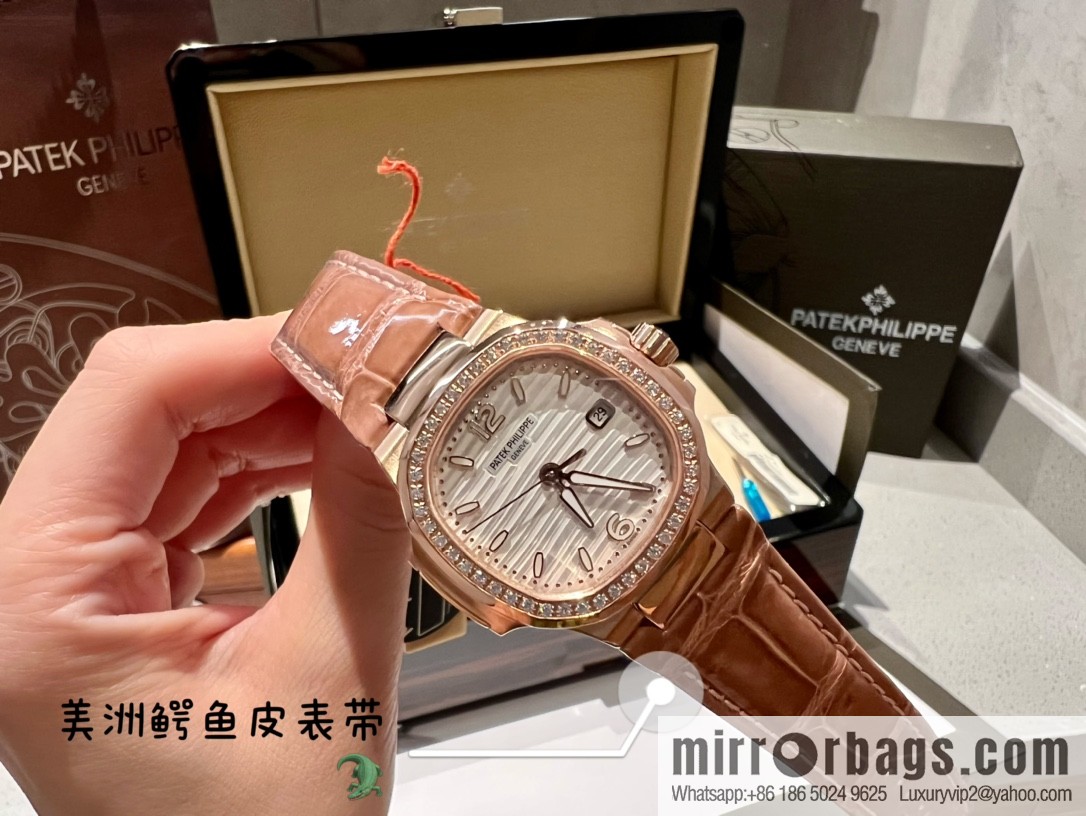 Batafile Nautilus 7010R Swiss Quartz Crocodile Leather