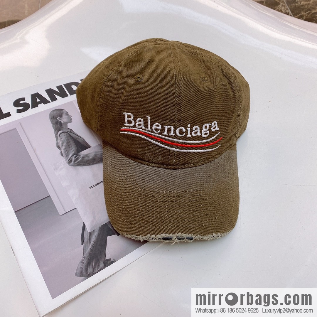 BALENCIAGA Balenciaga's new shampoo gray brim letter logo baseball cap