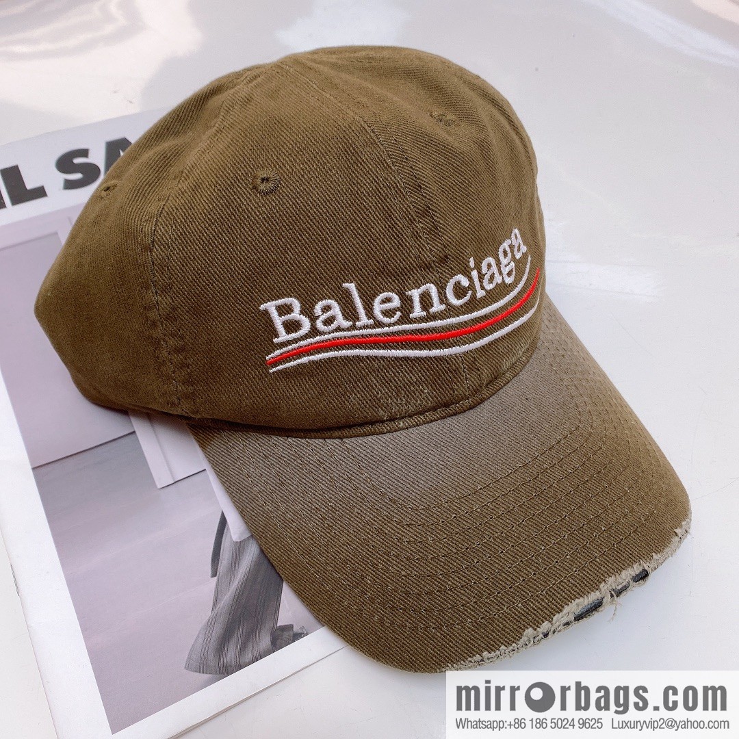 BALENCIAGA Balenciaga's new shampoo gray brim letter logo baseball cap
