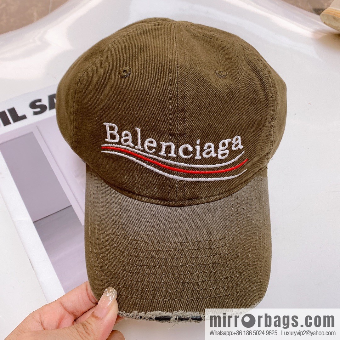 BALENCIAGA Balenciaga's new shampoo gray brim letter logo baseball cap