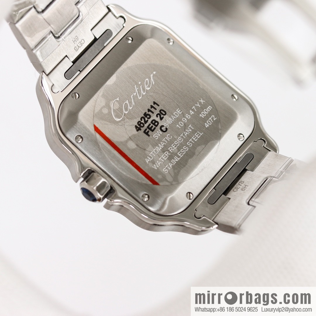 New GF Santos Tape Blue PVD Plated Bezel MIYOTA9015 Self-winding Movement