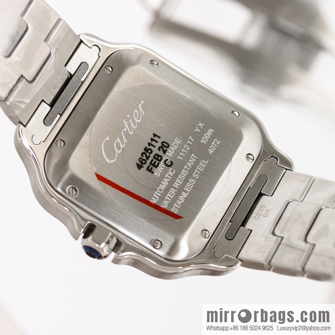 New GF Santos Tape Blue PVD Plated Bezel MIYOTA9015 Self-winding Movement