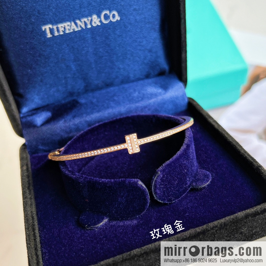 Tiffany & Co. Tiffany & Co. Classic T-Series Full Diamond Double T Bracelet