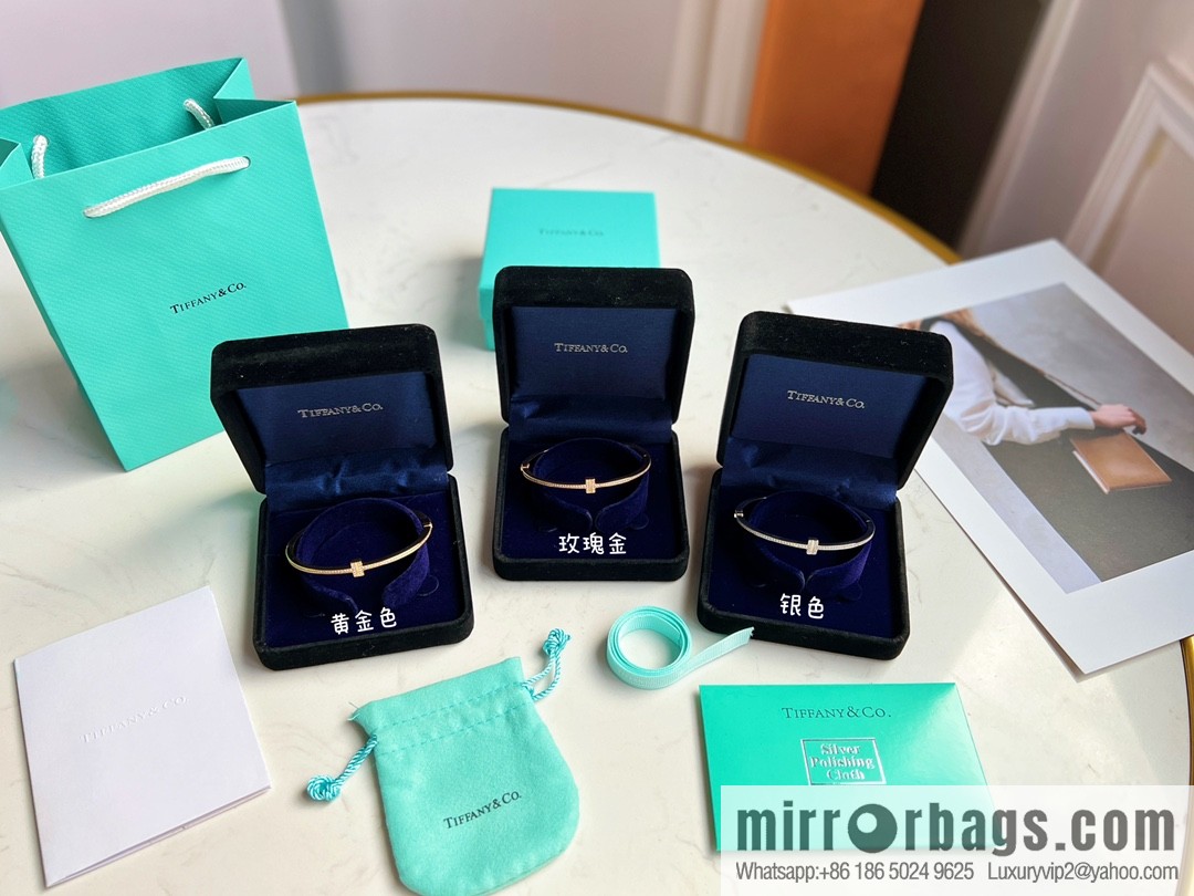 Tiffany & Co. Tiffany & Co. Classic T-Series Full Diamond Double T Bracelet