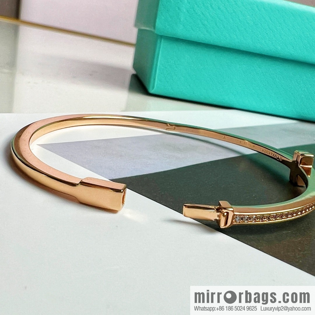 Tiffany & Co. Tiffany & Co. Classic T-Series Full Diamond Double T Bracelet