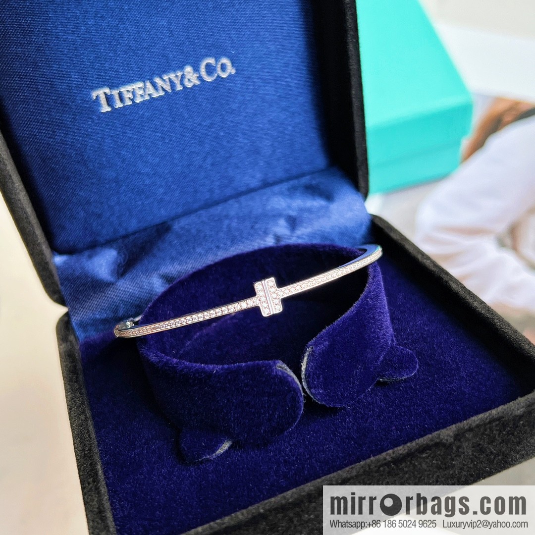 Tiffany & Co. Tiffany & Co. Classic T-Series Full Diamond Double T Bracelet