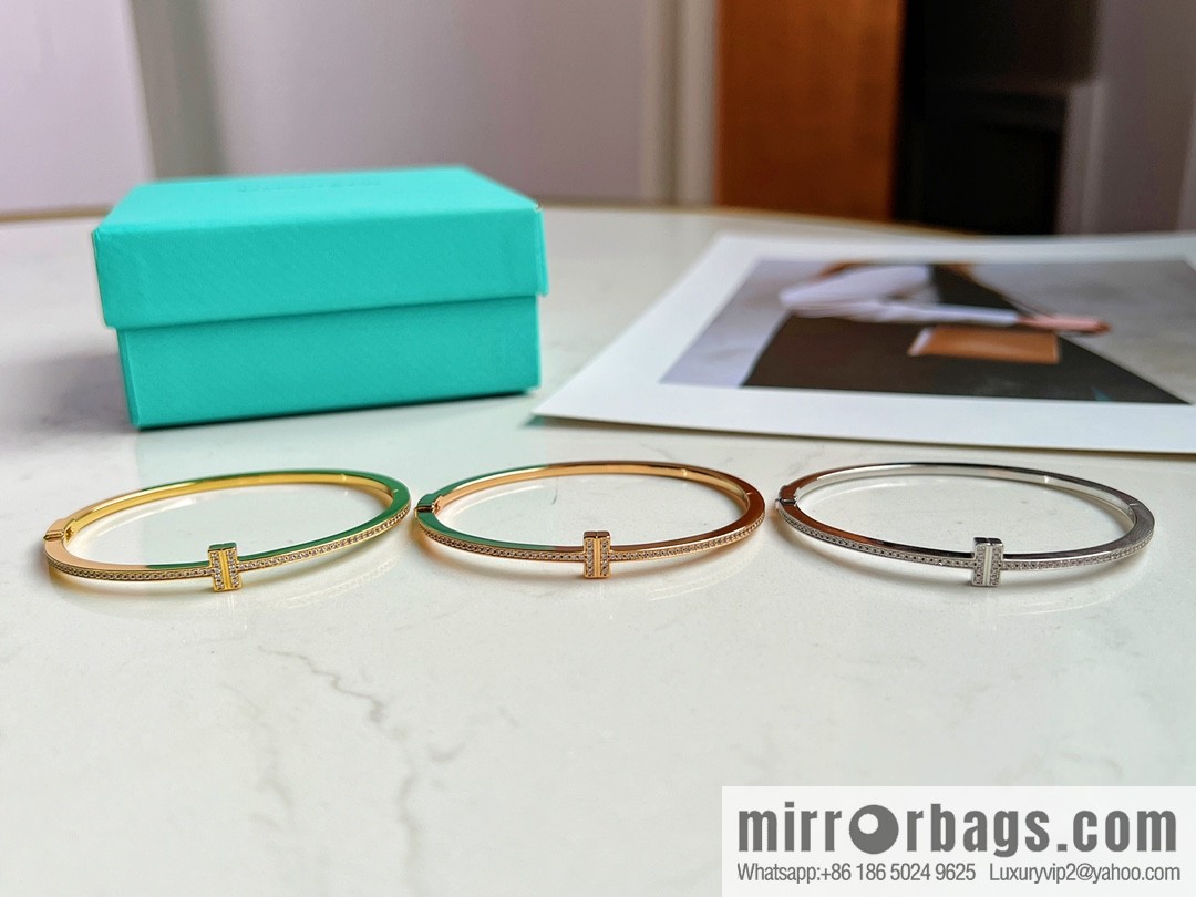 Tiffany & Co. Tiffany & Co. Classic T-Series Full Diamond Double T Bracelet