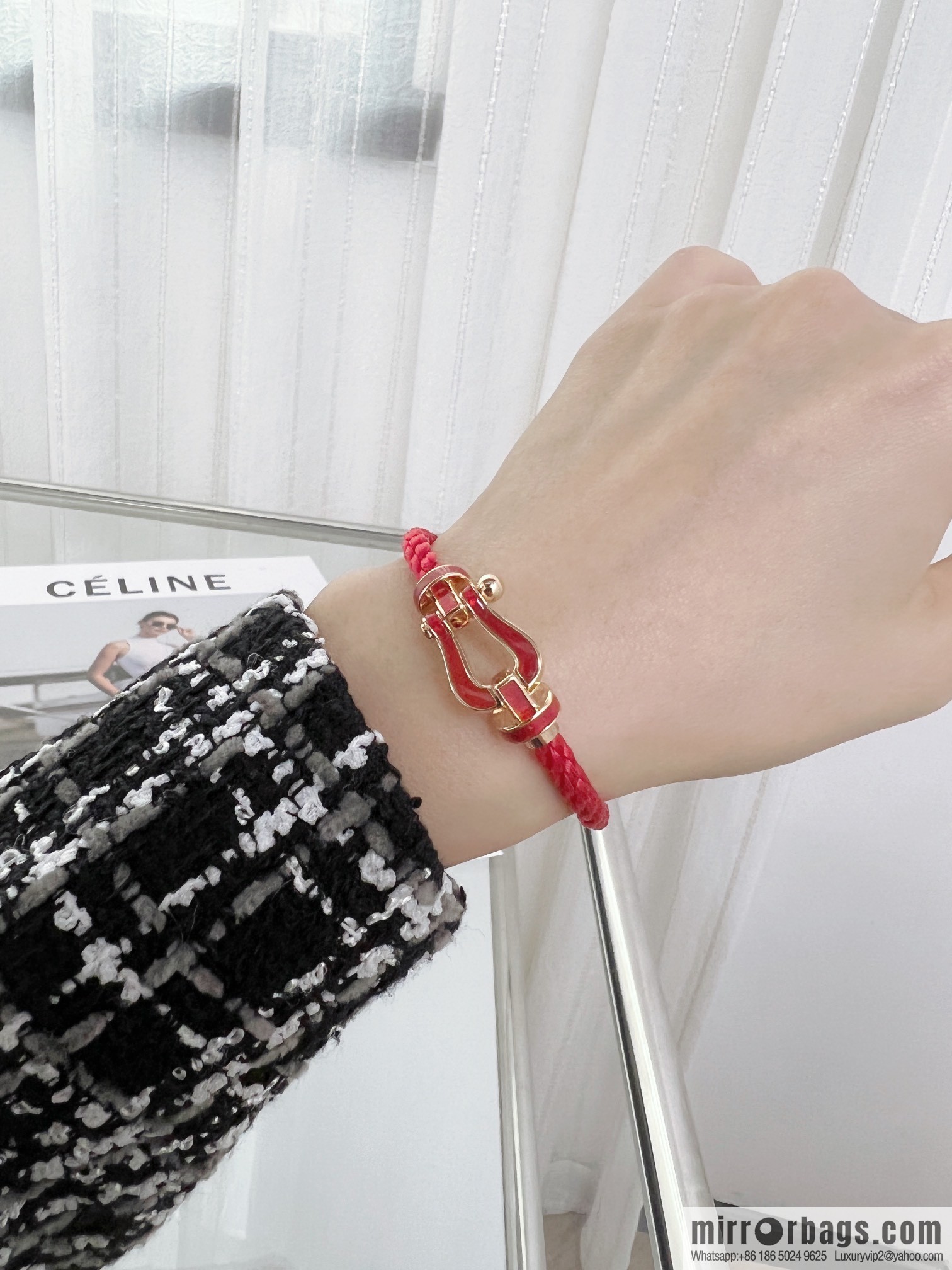 Fred limited chalcedony red rope, hand rope bracelet