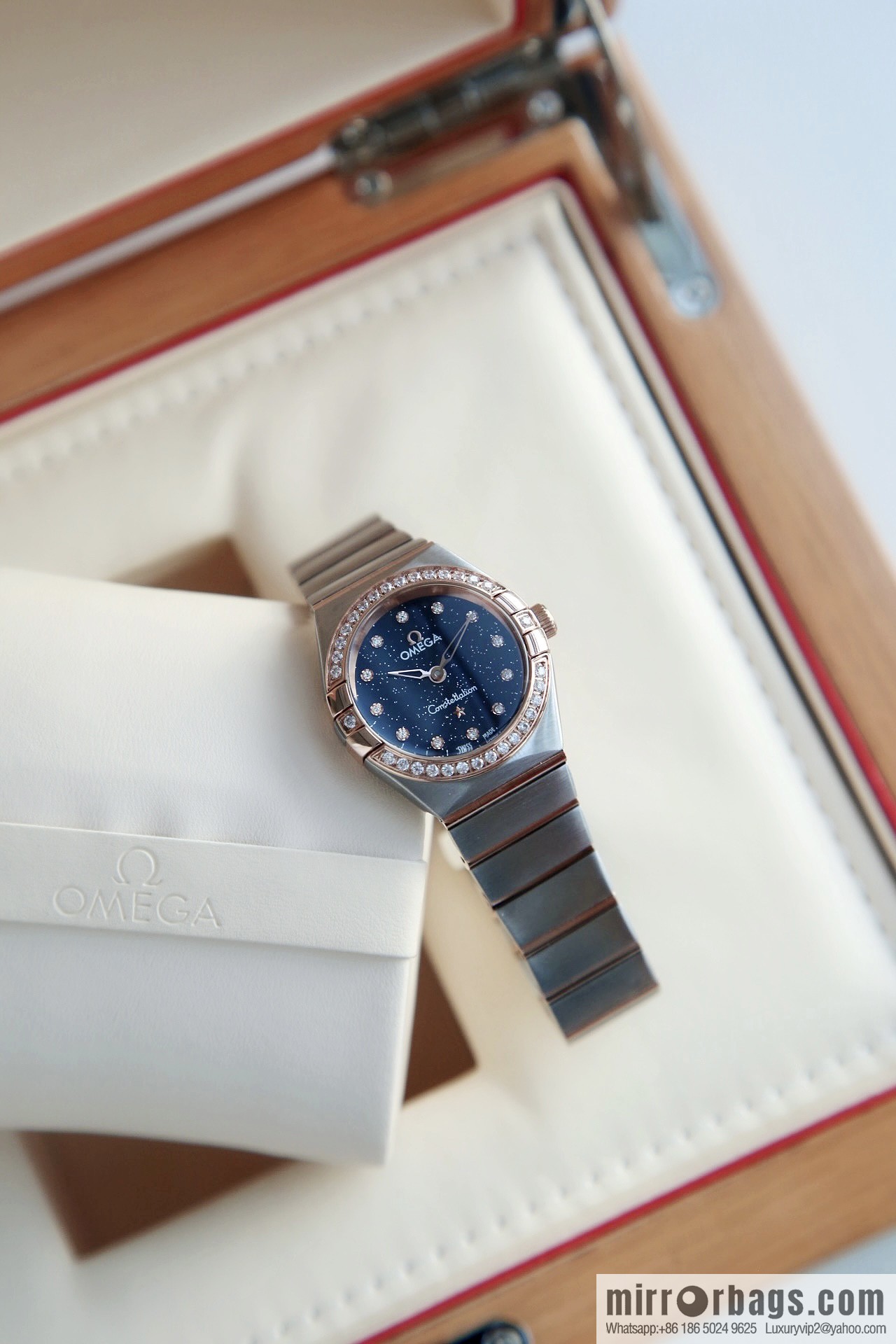 The new Omega fifth-generation constellation real diamond Omega constellation series The latest fifth-generation 27mm constellation quartz watch