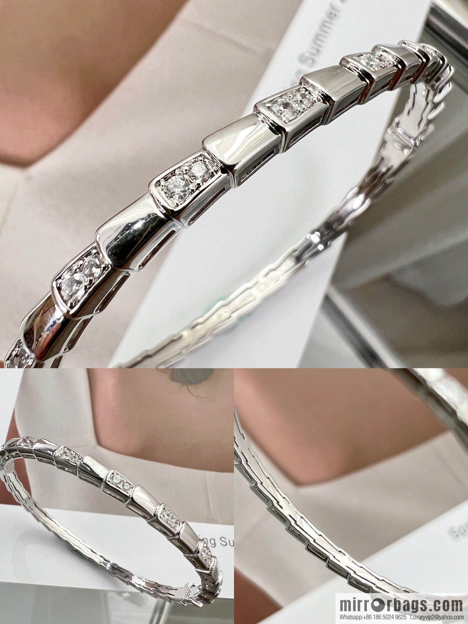 BVLGARI Bulgari SERPENTI VIPER series latest interval drill snake bone bracelet bracelet