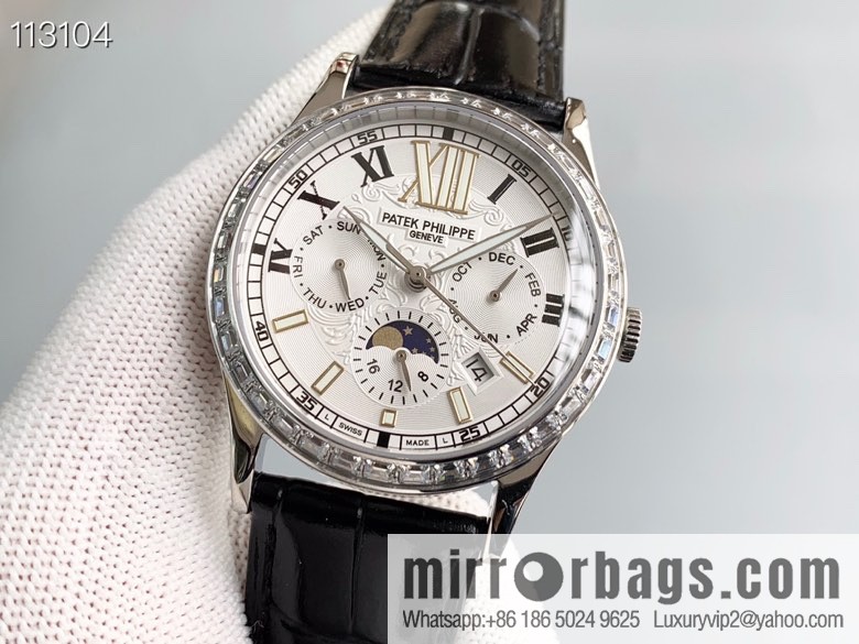 Patek Philippe Complex Series Six-Pin Men's Watch Original Imported 9100 Weeks and Months Moon Phase Kinetic Energy Function Movement Mechanical Watch