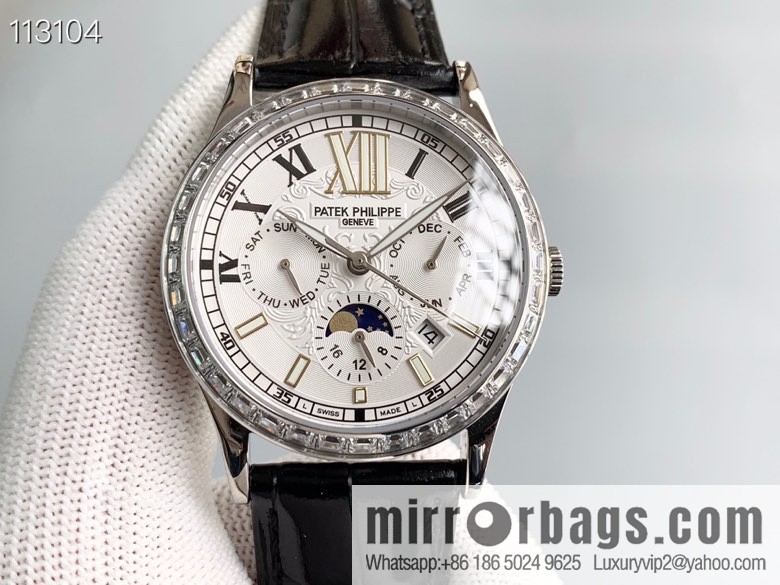 Patek Philippe Complex Series Six-Pin Men's Watch Original Imported 9100 Weeks and Months Moon Phase Kinetic Energy Function Movement Mechanical Watch