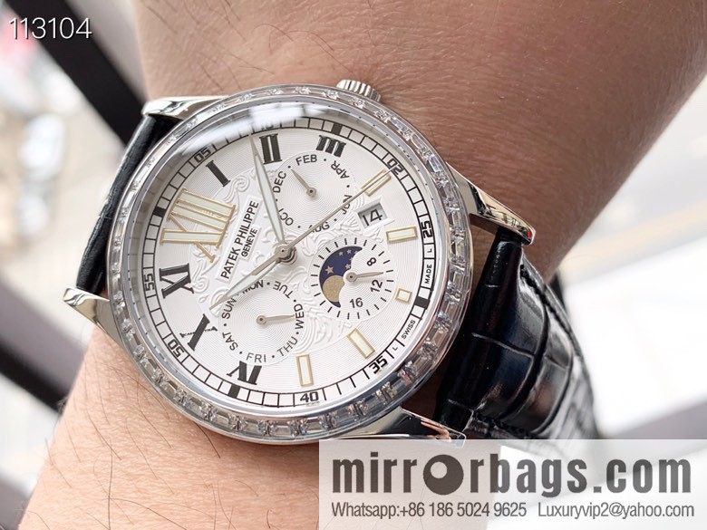 Patek Philippe Complex Series Six-Pin Men's Watch Original Imported 9100 Weeks and Months Moon Phase Kinetic Energy Function Movement Mechanical Watch