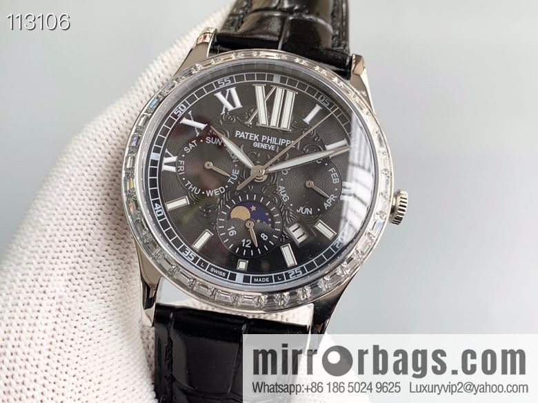 Patek Philippe Complex Series Six-Pin Men's Watch Original Imported 9100 Weeks and Months Moon Phase Kinetic Energy Function Movement Mechanical Watch