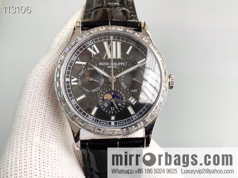 Patek Philippe Complex Series Six-Pin Men's Watch Original Imported 9100 Weeks and Months Moon Phase Kinetic Energy Function Movement Mechanical Watch