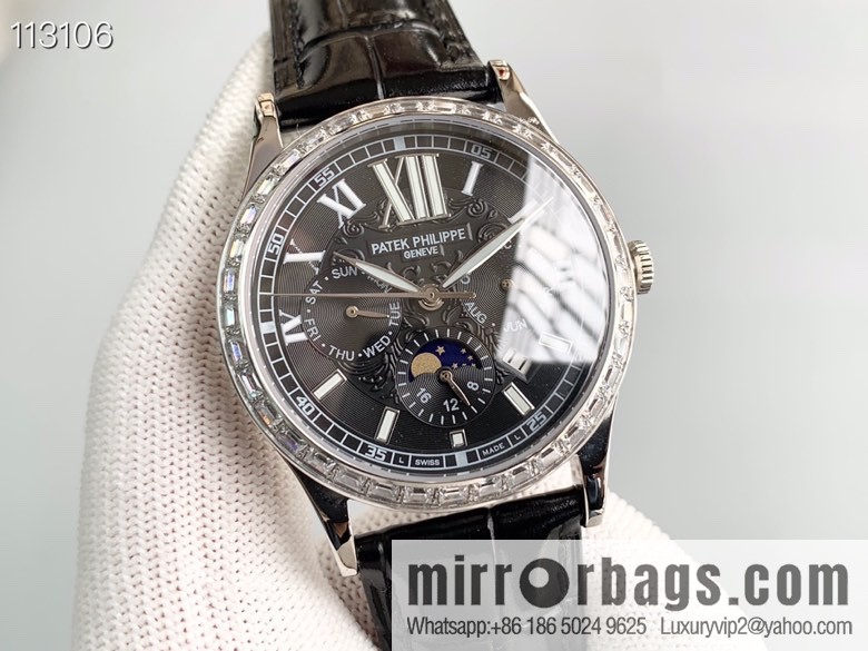 Patek Philippe Complex Series Six-Pin Men's Watch Original Imported 9100 Weeks and Months Moon Phase Kinetic Energy Function Movement Mechanical Watch