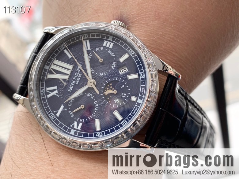 Patek Philippe Complex Series Six-Pin Men's Watch Original Imported 9100 Weeks and Months Moon Phase Kinetic Energy Function Movement Mechanical Watch