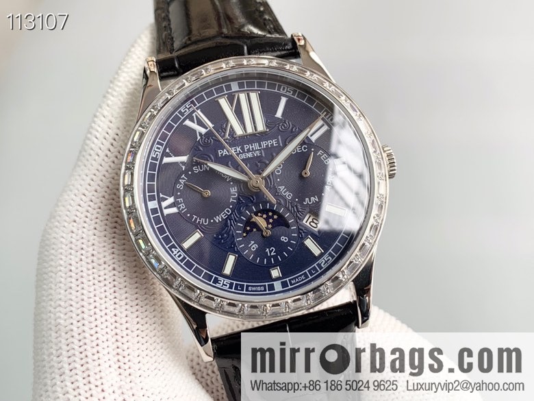 Patek Philippe Complex Series Six-Pin Men's Watch Original Imported 9100 Weeks and Months Moon Phase Kinetic Energy Function Movement Mechanical Watch