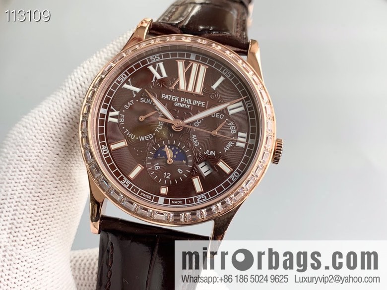 Patek Philippe Complex Series Six-Pin Men's Watch Original Imported 9100 Weeks and Months Moon Phase Kinetic Energy Function Movement Mechanical Watch