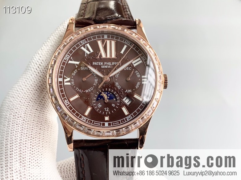 Patek Philippe Complex Series Six-Pin Men's Watch Original Imported 9100 Weeks and Months Moon Phase Kinetic Energy Function Movement Mechanical Watch