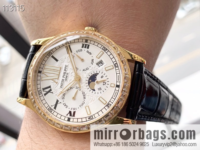 Patek Philippe Complex Series Six-Pin Men's Watch Original Imported 9100 Weeks and Months Moon Phase Kinetic Energy Function Movement Mechanical Watch
