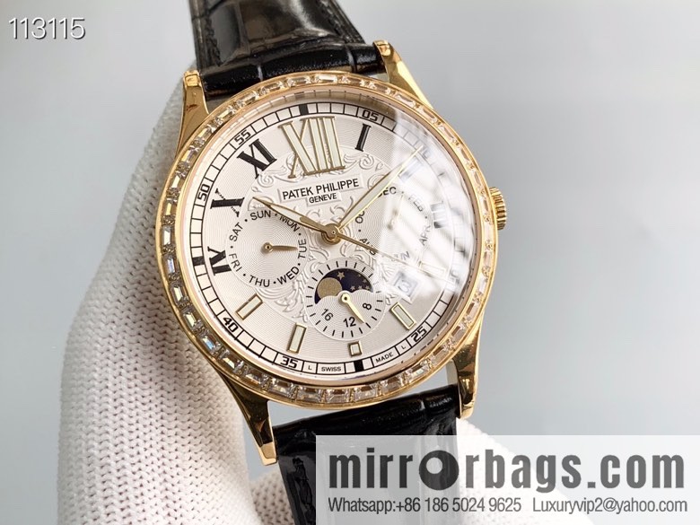 Patek Philippe Complex Series Six-Pin Men's Watch Original Imported 9100 Weeks and Months Moon Phase Kinetic Energy Function Movement Mechanical Watch