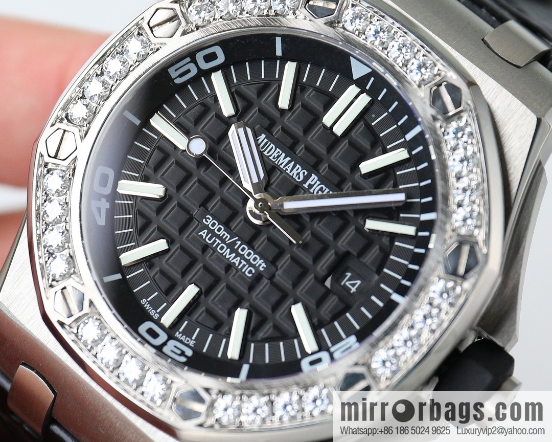 Audemars Piguet, Royal Oak 15710 👺 imported 3120 mechanical movement watch with mozzarella diamond ring