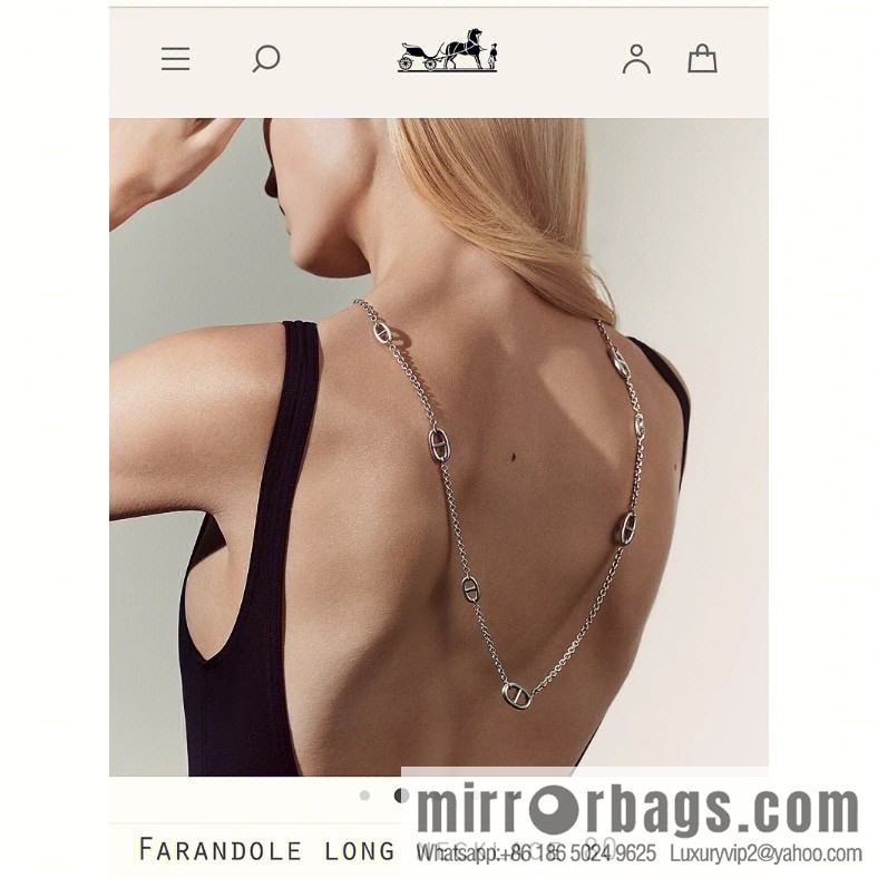 Farandole Hermès HERMES long pig nose sweater chain necklace