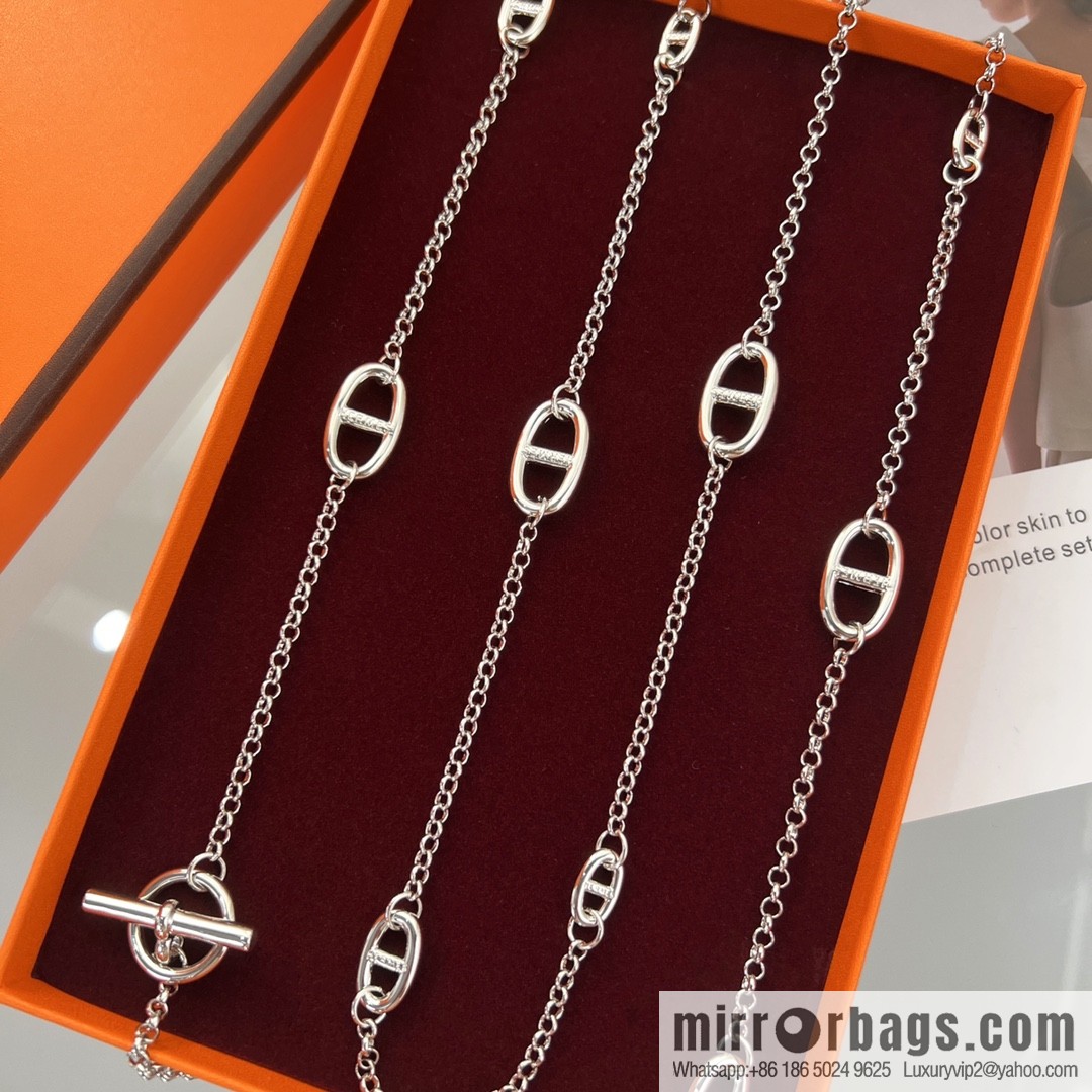 Farandole Hermès HERMES long pig nose sweater chain necklace