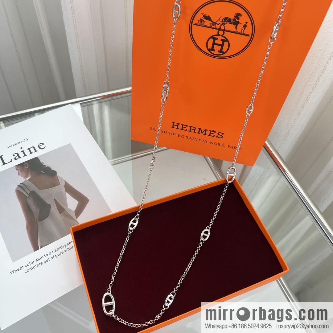 Farandole Hermès HERMES long pig nose sweater chain necklace