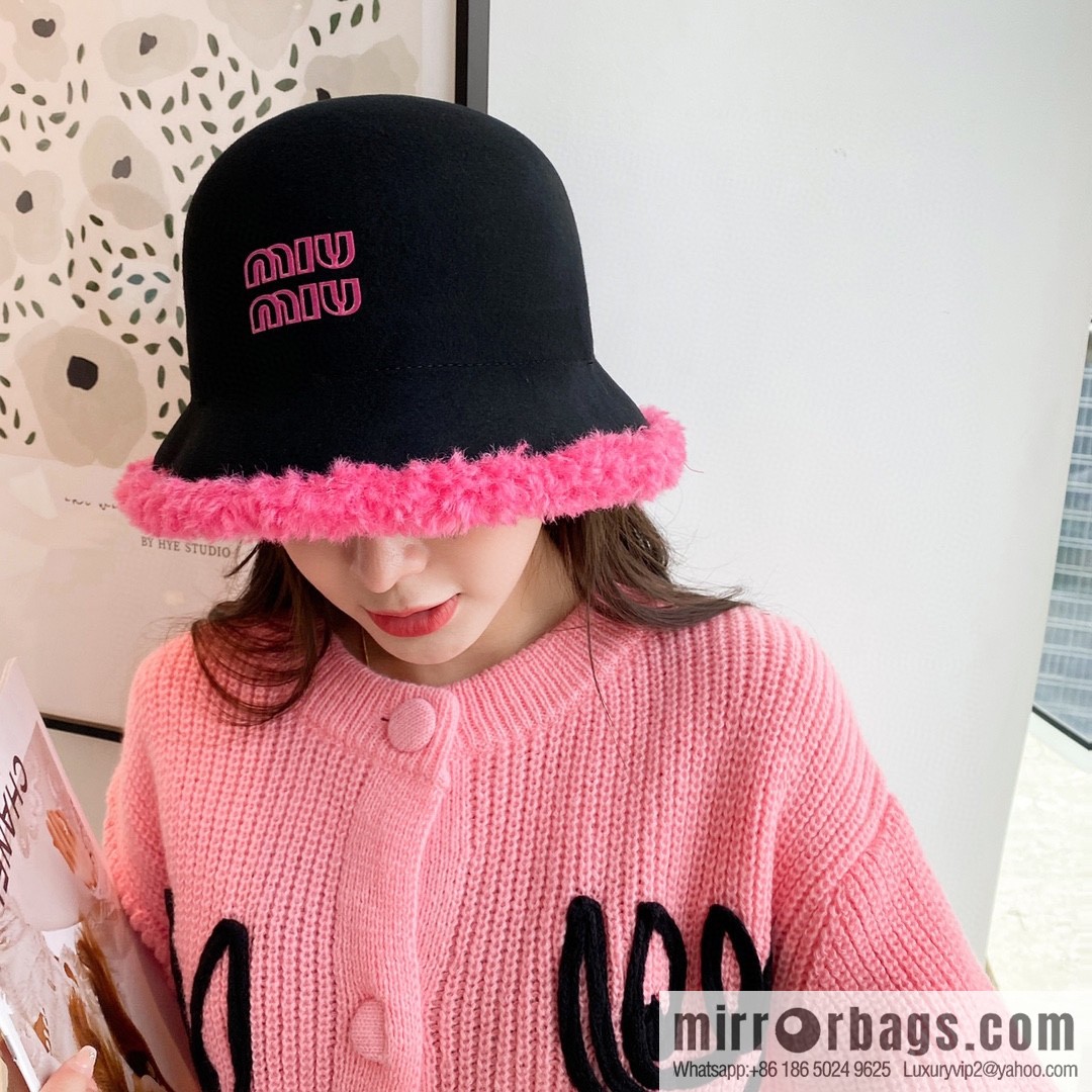Miao Miao miumiu 2022 autumn and winter new wool top hat