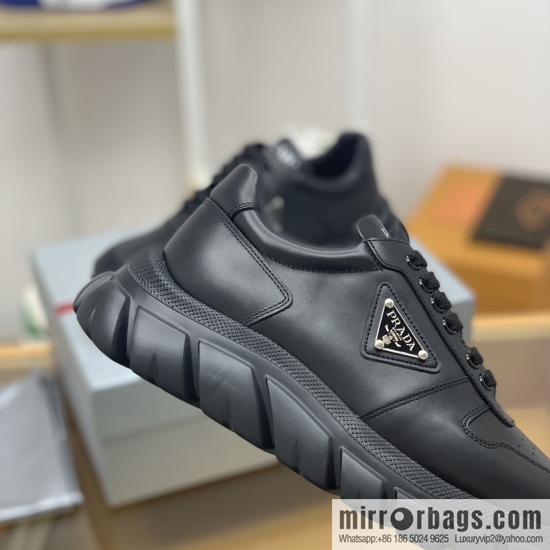 Prada uses soft calfskin men's sneakers