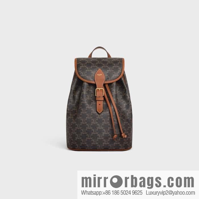 CELINE FOLCO Logo Printed Cow Leather Medium Backpack 117902