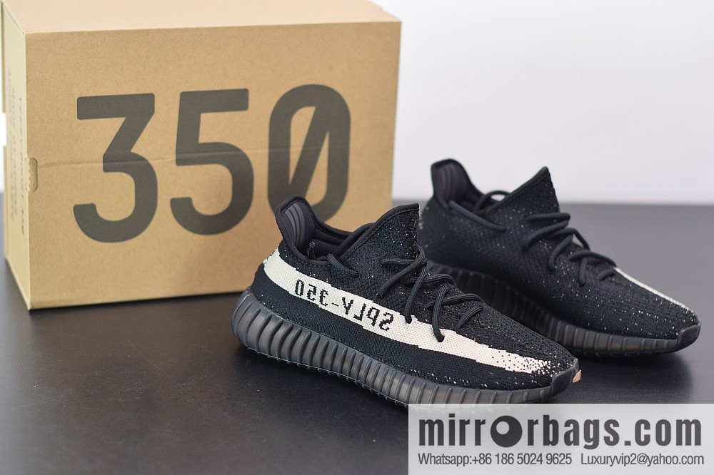 Yeezy Boost 350V2 black and white, classic black and white coconut sports shoes, item number: BY1604