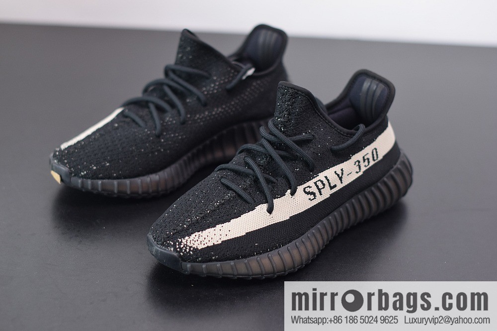Yeezy Boost 350V2 black and white, classic black and white coconut sports shoes, item number: BY1604