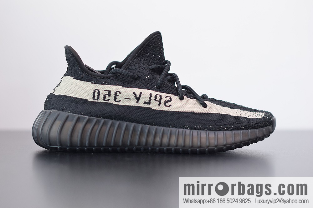 Yeezy Boost 350V2 black and white, classic black and white coconut sports shoes, item number: BY1604