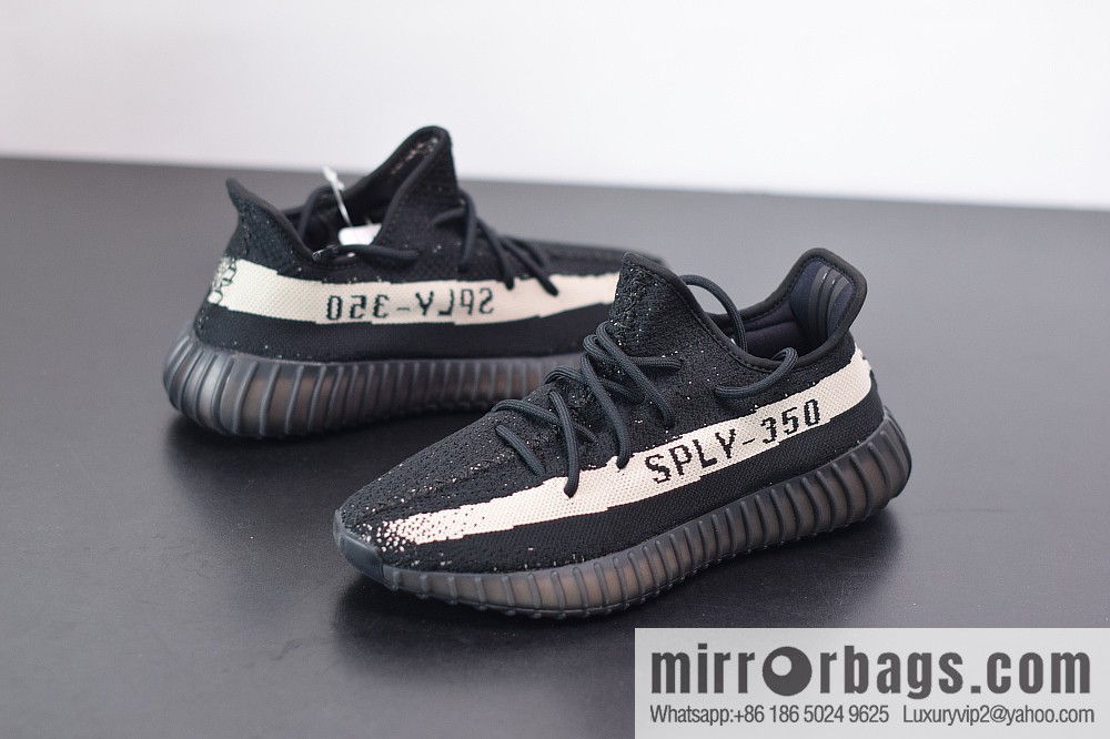 Yeezy Boost 350V2 black and white, classic black and white coconut sports shoes, item number: BY1604