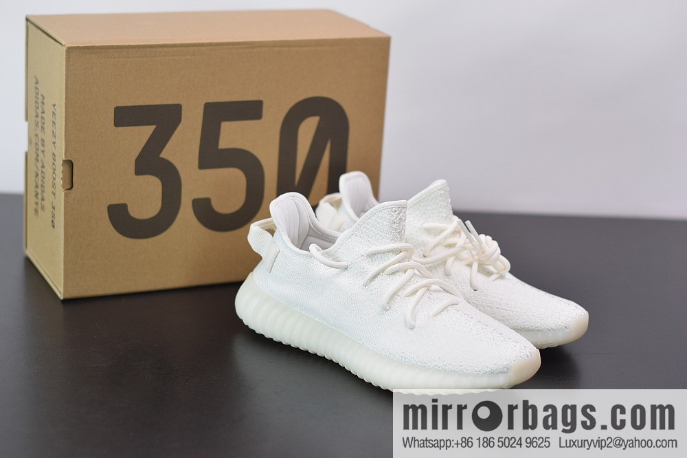 Yeezy Boost 350V2 pure white ice cream, ice cream coconut sports shoes, official item number: CP9366