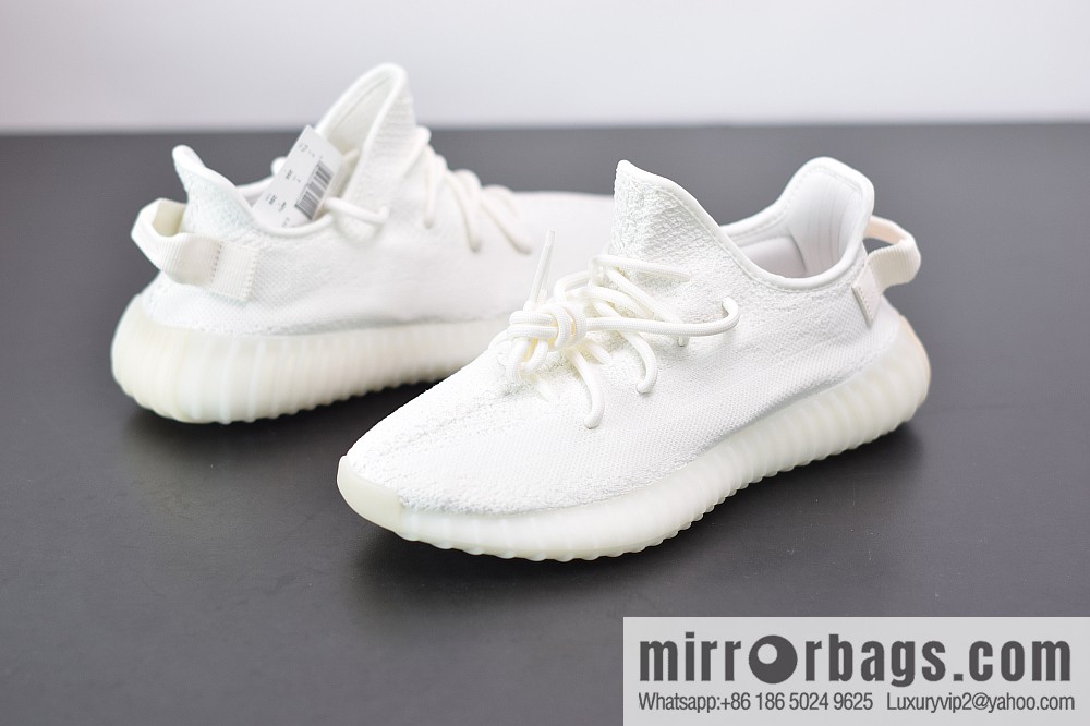 Yeezy Boost 350V2 pure white ice cream, ice cream coconut sports shoes, official item number: CP9366