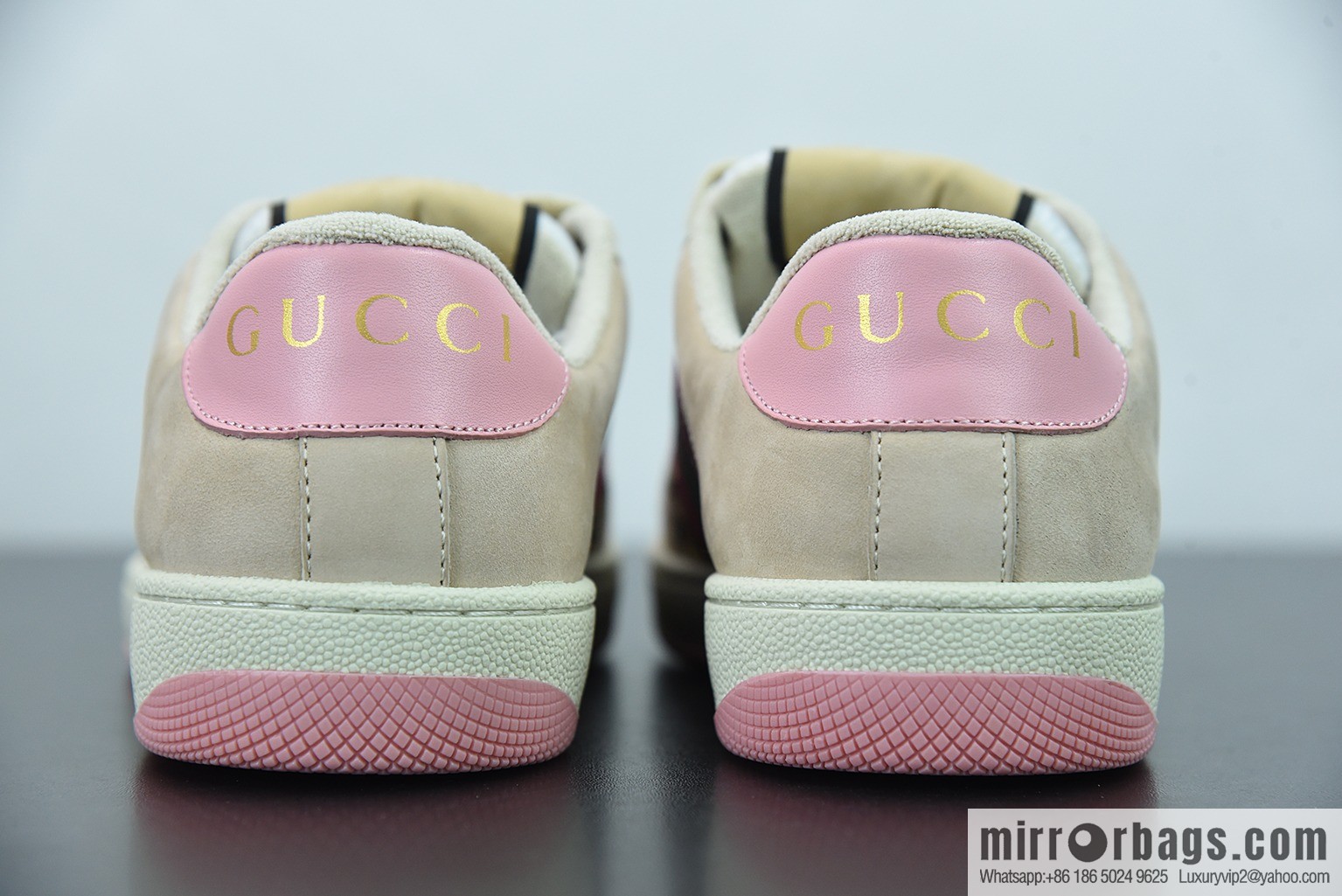 Gucci 2022 early spring the latest rhinestone models Distressed Screener sneakers Gucci small dirty shoes