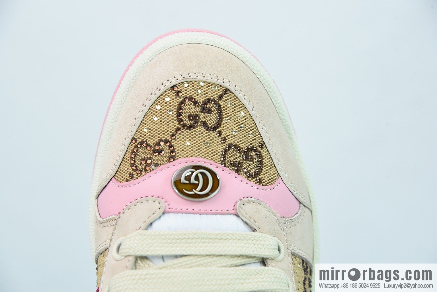 Gucci 2022 early spring the latest rhinestone models Distressed Screener sneakers Gucci small dirty shoes