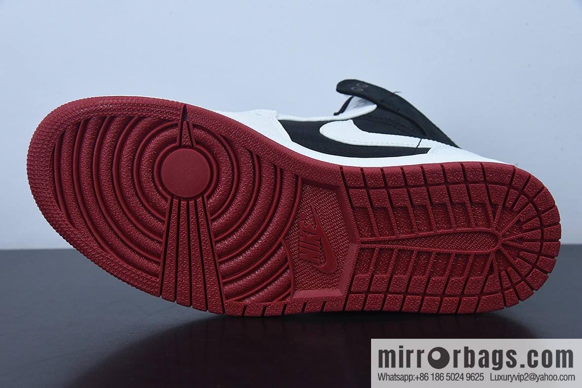 D01D4 Pure Original NK Air Jordan 1 Mid White Black Red AJ1 Qiao 1 Middle Help Culture Basketball Shoes, item number: DD9338-016