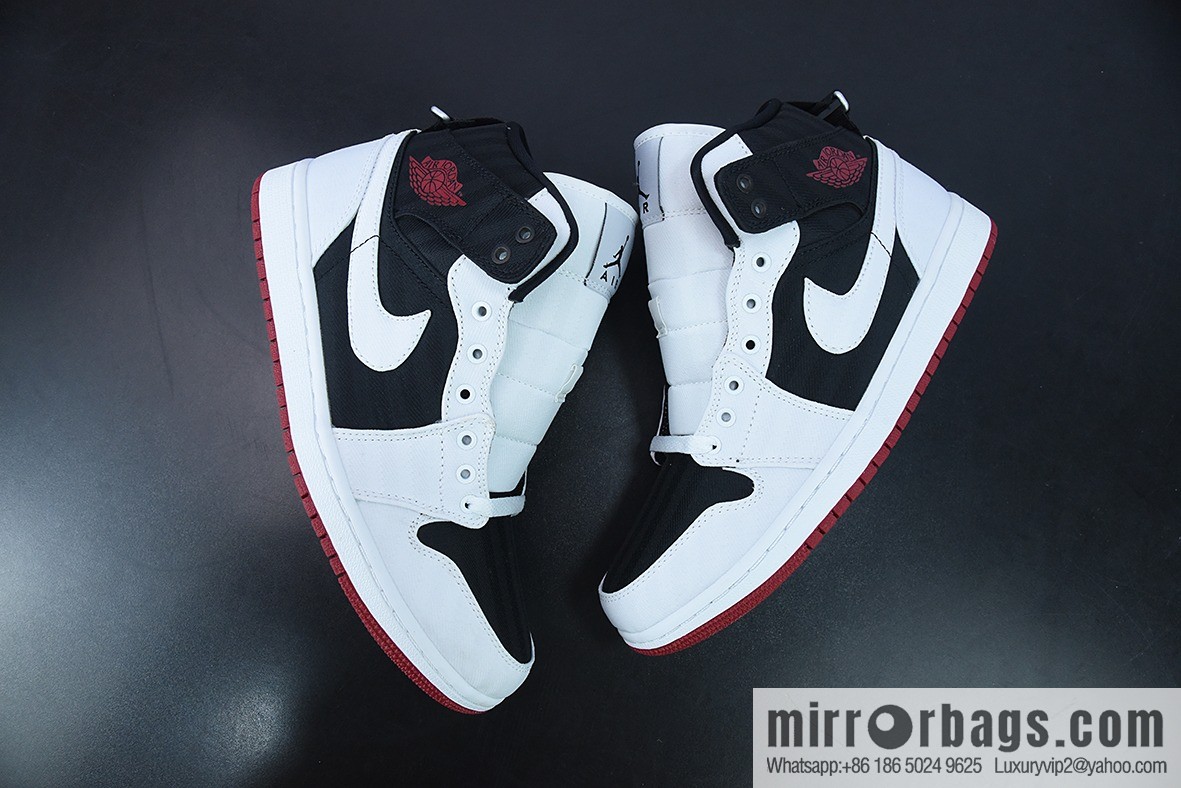 D01D4 Pure Original NK Air Jordan 1 Mid White Black Red AJ1 Qiao 1 Middle Help Culture Basketball Shoes, item number: DD9338-016