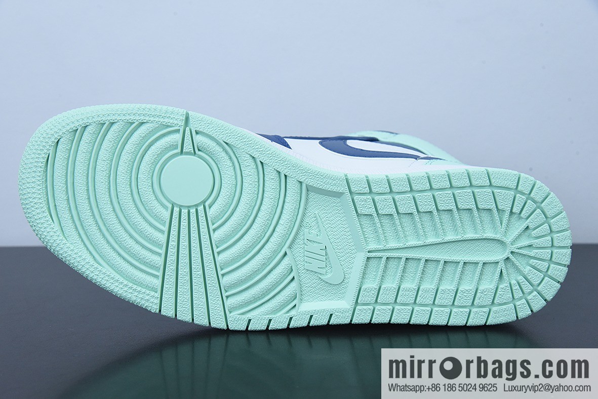 D01D4 Pure Original NK Air Jordan 1 Mid AJ1 Blue Mint, Joe 1 Zhongbang Culture Basketball Shoes, Item Number: 554724-413