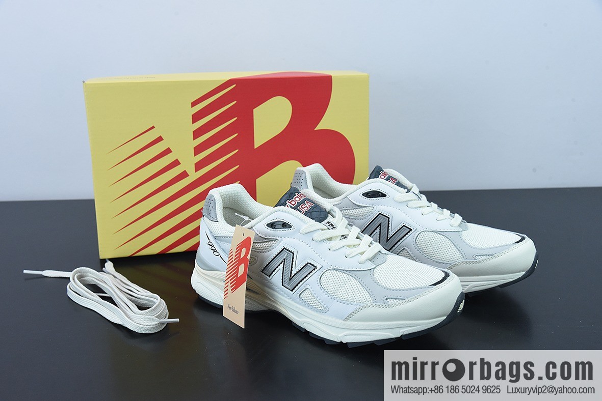 X09C3 New Balance New Balance Vintage running shoes/beige 3M reflective, new version, presidential jogging shoes, item number: M990AL3