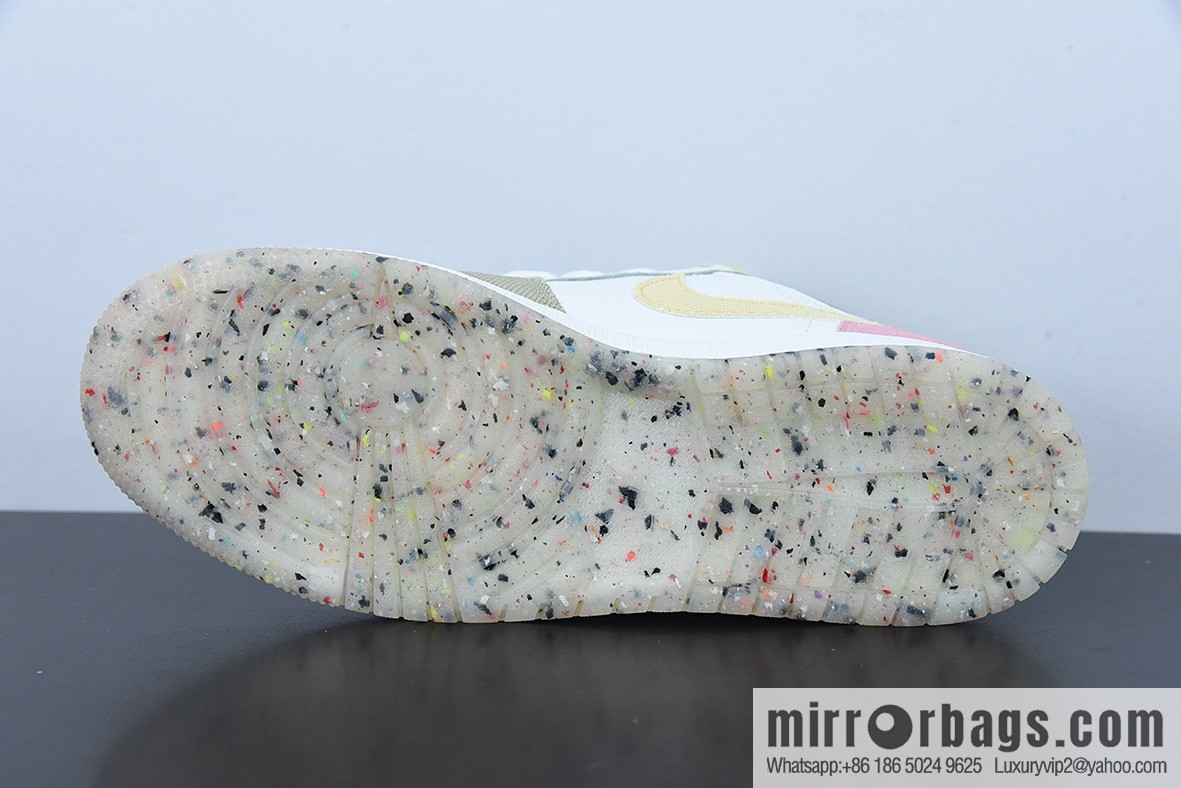 Pure Original Air Jordan 1 Low AJ1 white pink brown patchwork casual women's low help item number: DJ0341-100